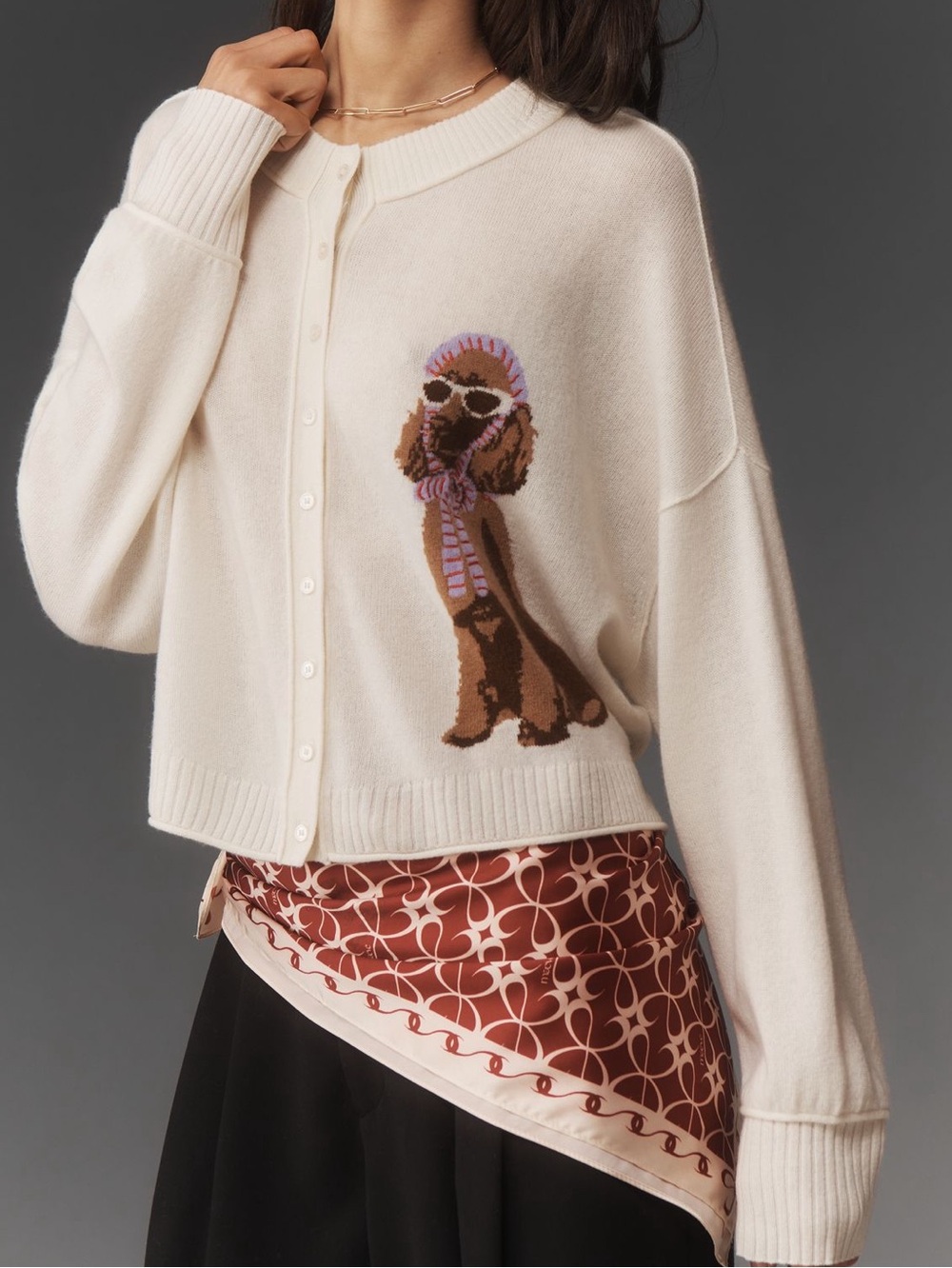 Anthropologie Cashmere Blend Dog Sweater Cardigan Goldie Wool New Doodle Poodle